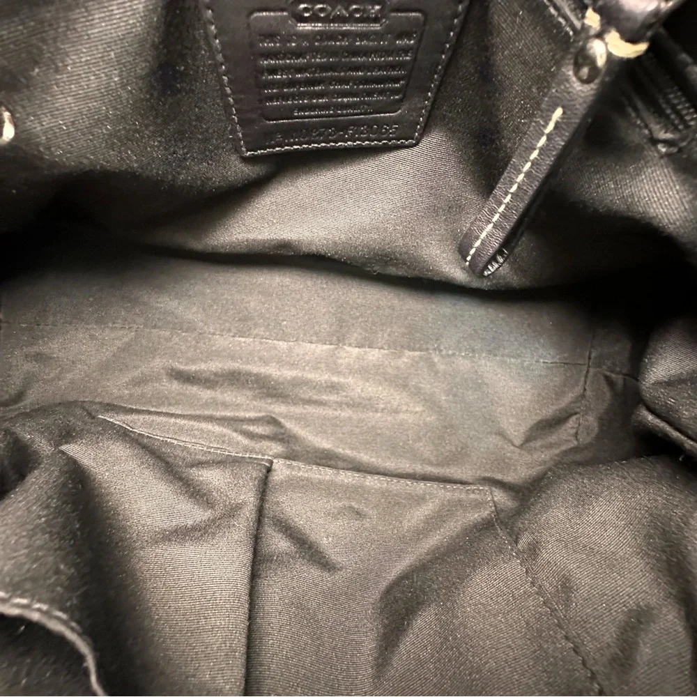 Coach Hamptons Carryall Signature Jacquard Black Leather Y2K - Picture 10 of 12